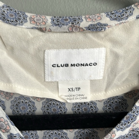Club Monaco silk printed bomber jacket size XS tie waist geometric lightweight - Picture 3 of 3